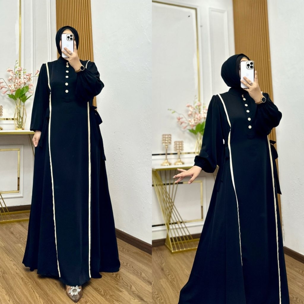 dress wanita polos,gamis kombinasi warna
