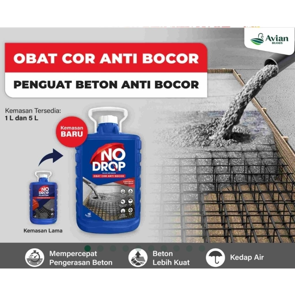 OBAT COR NO DROP PLASTON 1KG PENGERAS DAK BETON ANTI BOCOR MENCEGAH BESI ANTI KARAT RETAK DAK BETON