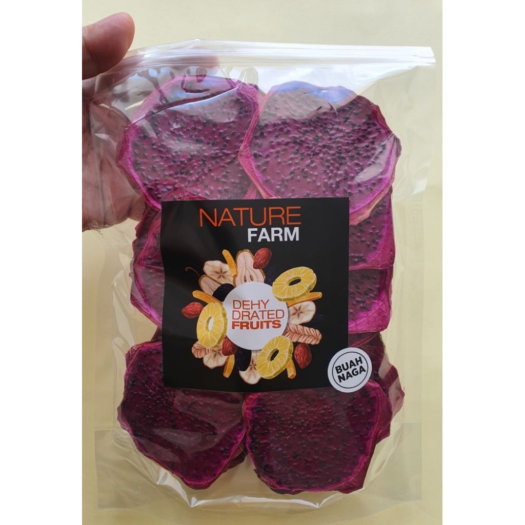 

Nature Farm Premium Dried Dragon Fruit - Buah Naga iris kering garnish - resin - tea - infused water (tidak kriuk/Bukan Keripik)