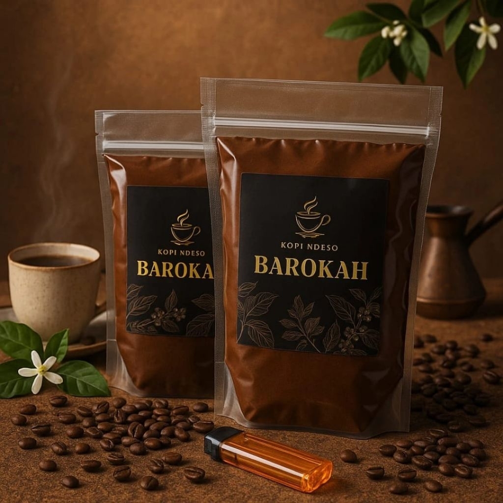 

kopi bubuk hitam / KOPI NDESO BAROKAH