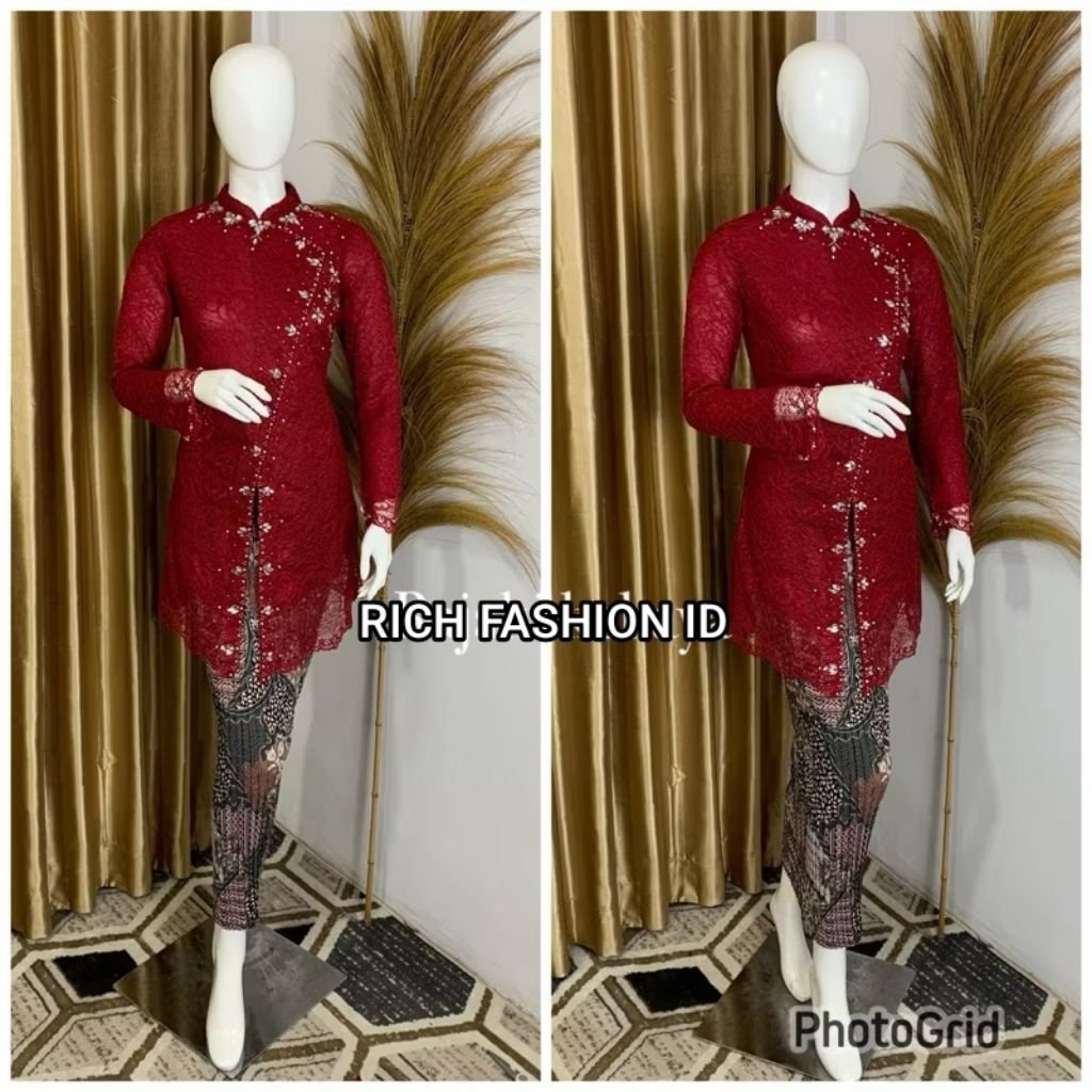 kebaya atasan Janggan tunik brokat busui/ kebaya pengantin wisuda kondangan/kebaya tunik modern/keba