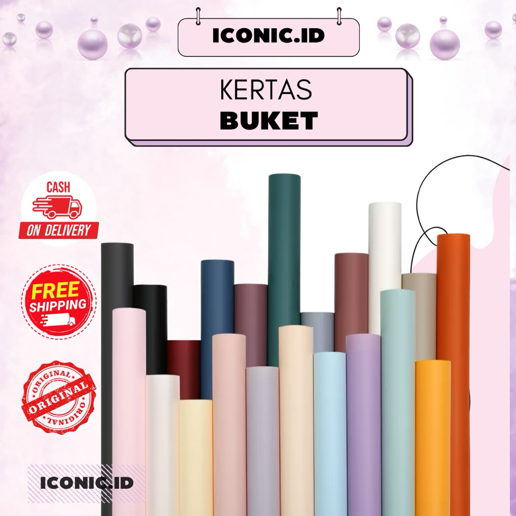

Iconic.id - Kerras Buket Warna / Kertas Buket Polos / Kertas Buket / Kertas Buket DIY