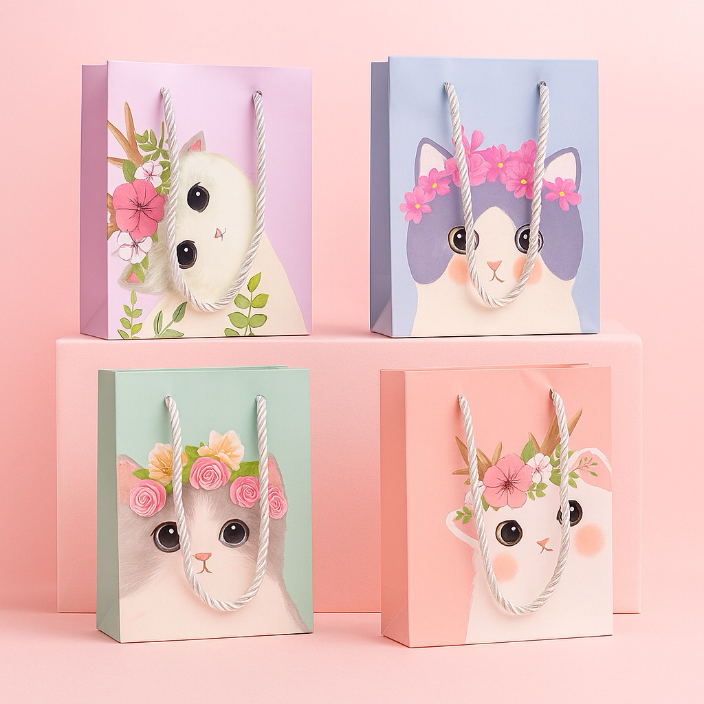 

Scoop Kantong Kertas / Paper Bag Kucing Bunga 12x6x15cm 70190300