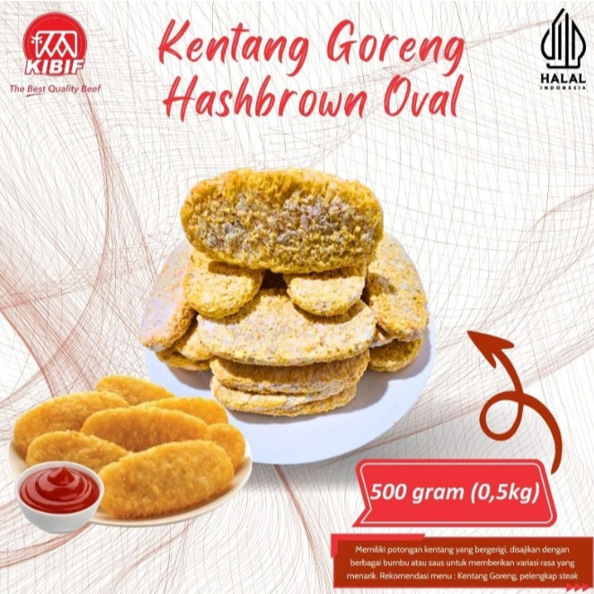 

Kentang Goreng Hasbrown Oval 500gr