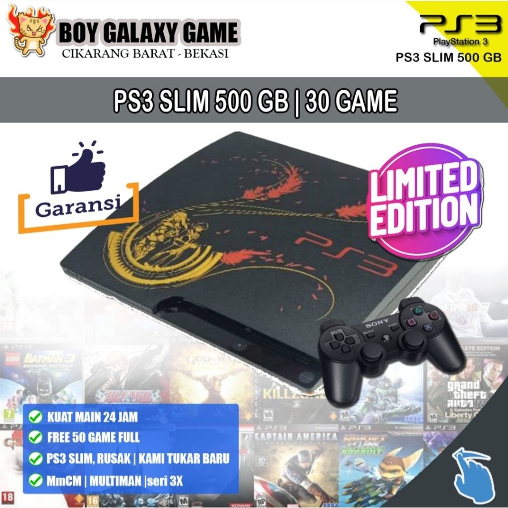PS3 SLIM SERI 2100, SLIM SERI 3000 & SUPER SLIM SERI 4000 HDD 250gb dan 500gb Full Game