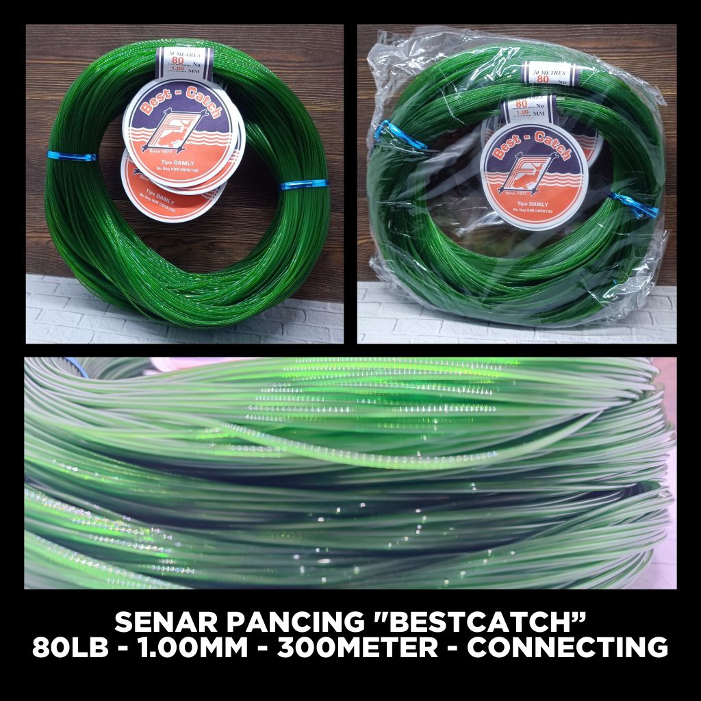 SENAR NYLON BESTCATCH DAMLY 80LB 1.00MM 300METER SENAR NILON HIJAU SENAR LAYANGAN SENAR PANCING SENA