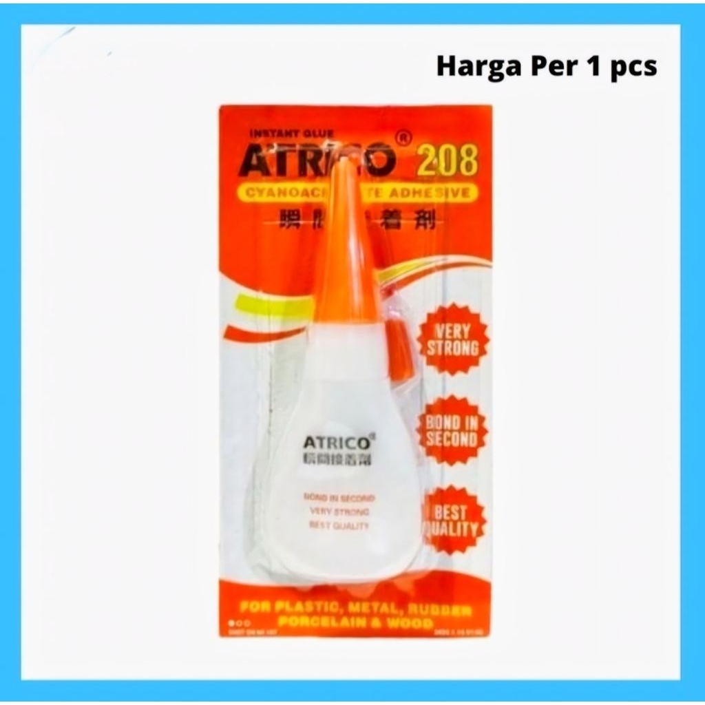 Lem Atrico Serbaguna Lem Tetes Cair /Lem Besi Power Glue Super Kuat