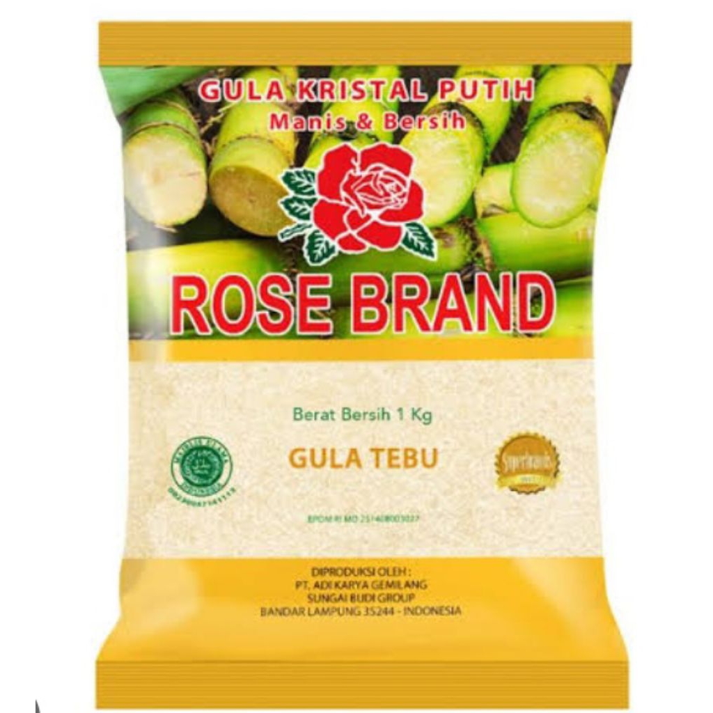 

Rose Brand Gula Pasir Premium 1 kg kemasan kuning