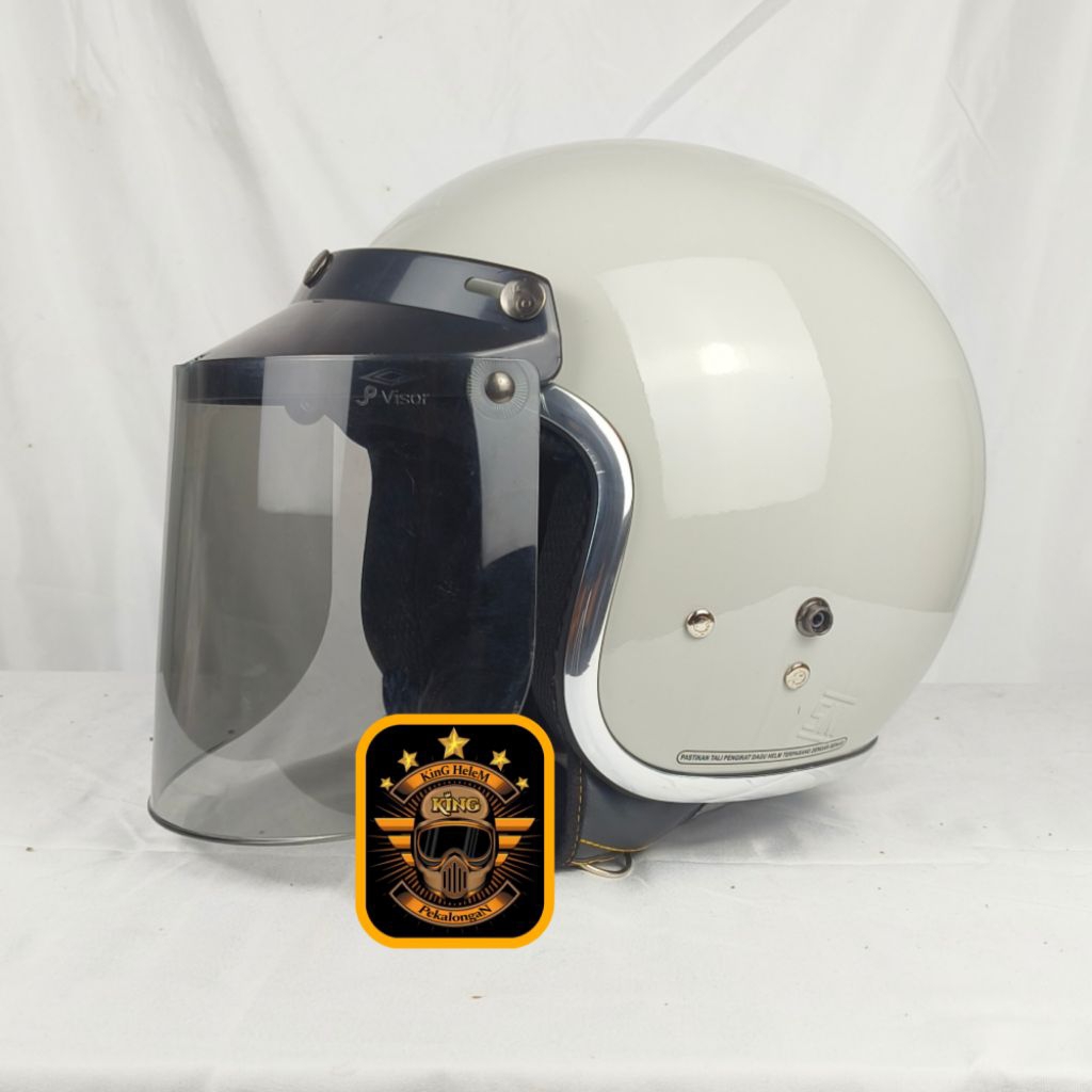 [LC] Helm Bogo Dewasa Kaca Datar Hitam SNI - Helm Bogo Wanita Pria NO1 helm Bogo polos full leher