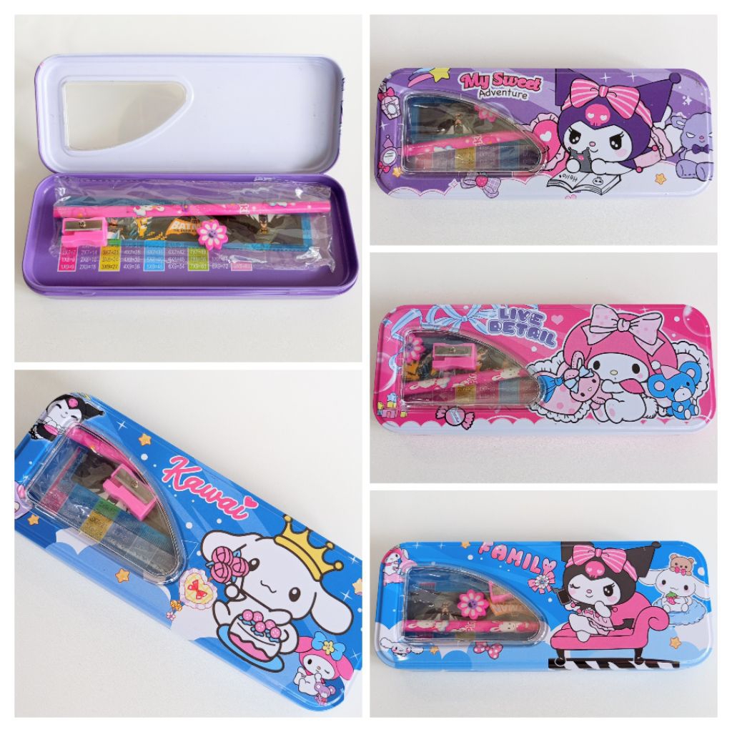 

(1 PCS) Pencil Case / Kotak Pensil / Tepak Pensil Seng Plus 1 Set Alat Tulis / K-738