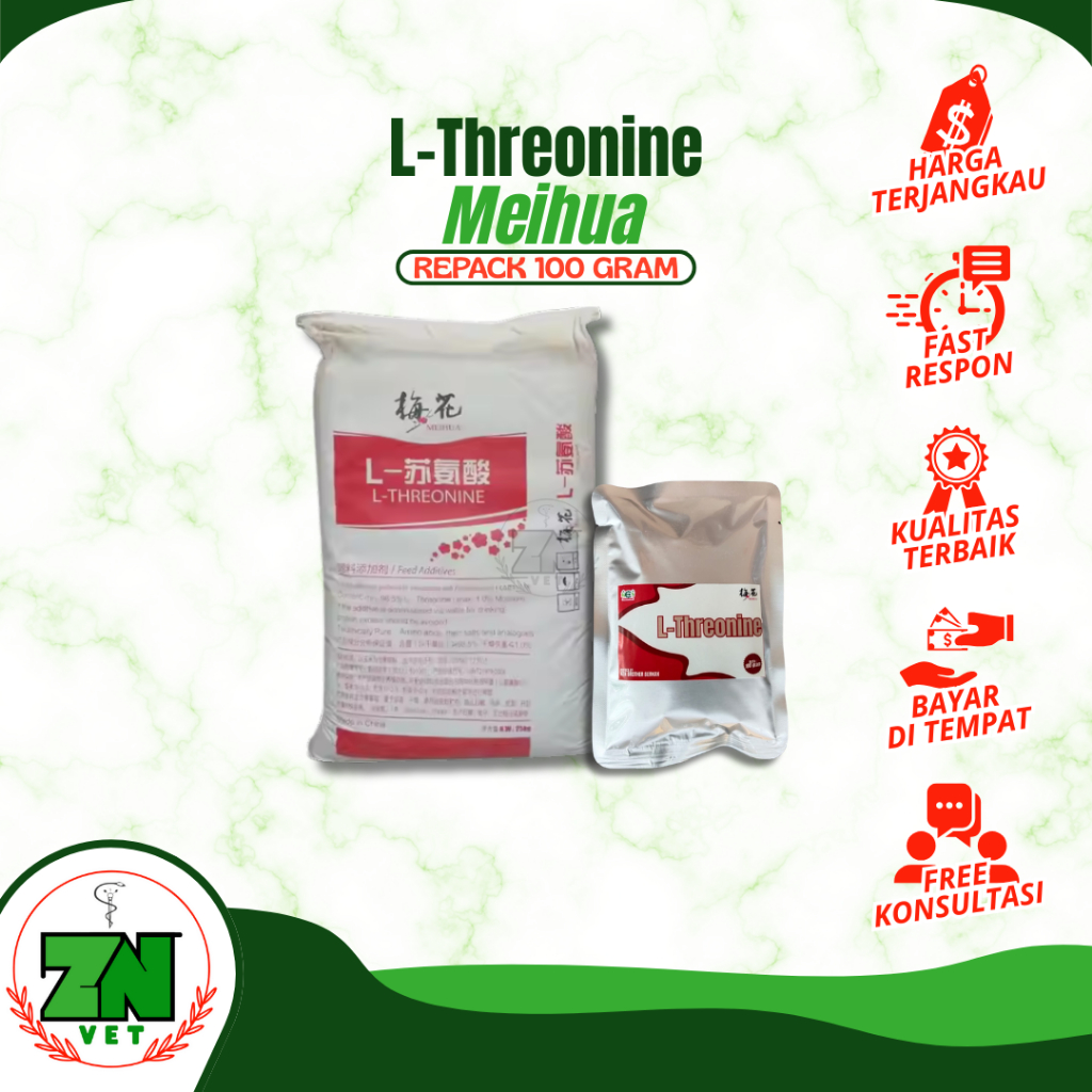 L-Threonine Meihua - Asam Amino Untuk Unggas - 100gram
