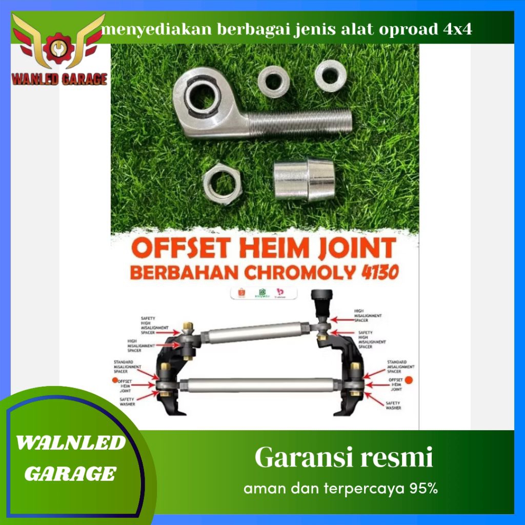 POS Pillow Ball Offset Heim Joint 3/4" Kiri Komplit Rod End Bearing Chromoly