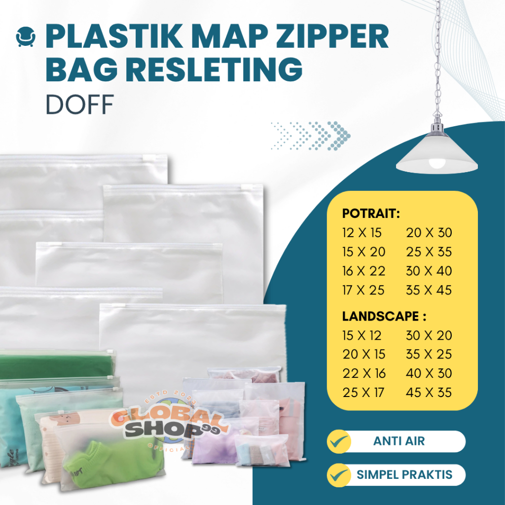 Kantong Plastik Packing ZIPLOCK Travel Pouch DOFF / BURAM ANTI AIR Storage Box Serbaguna Map Zipper 