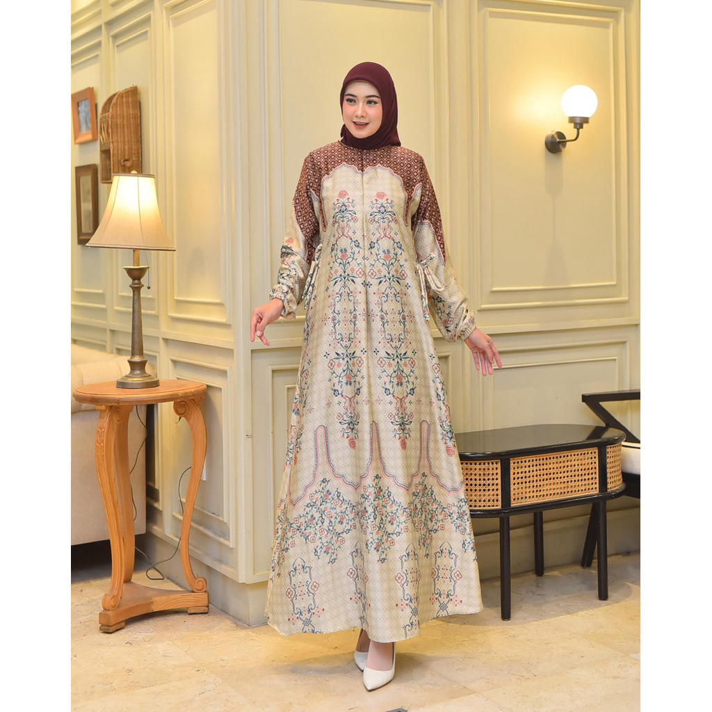 GAMIS MOTIF SABRINA TERBARU BAHAN SILK PREMIUM