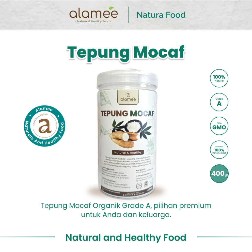 

ALAMEE Tepung Mocafine Gluten Free Tepung Singkong Sehat Rendah Gula High Fiber 400gr