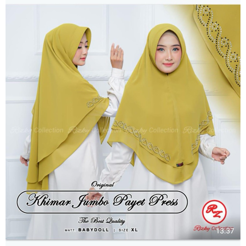JILBAB SYARI KHIMAR PAYET RANTAI KHIMAR CERUTY BABYDOLL 2 LAYER