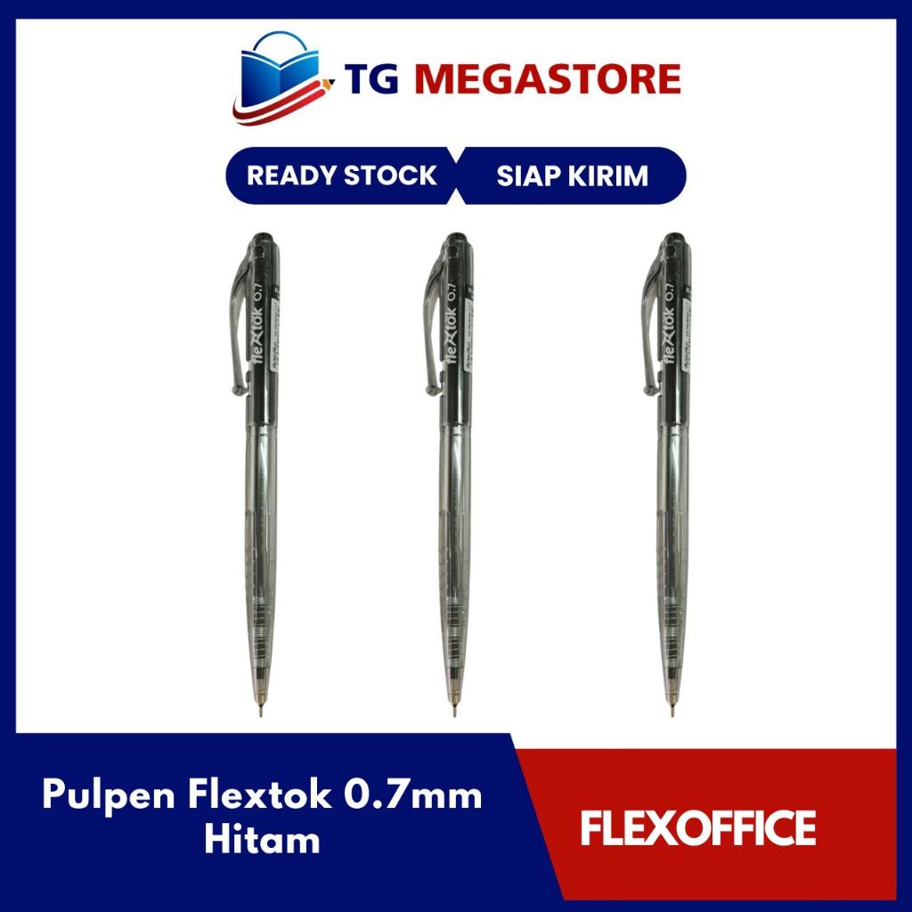 

Pulpen Flexoffice Flextok 0.7mm Hitam FO-GELB036