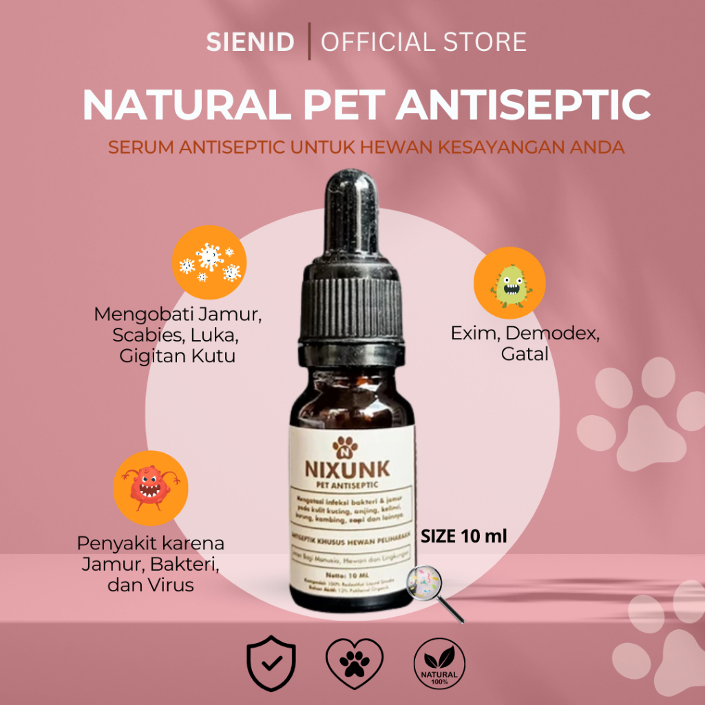 001 NIXUNK OBAT JAMUR KUCING SCABIES KUCING LUKA KUCING ANJING KELINCI NIXUNK TETES 10 ML