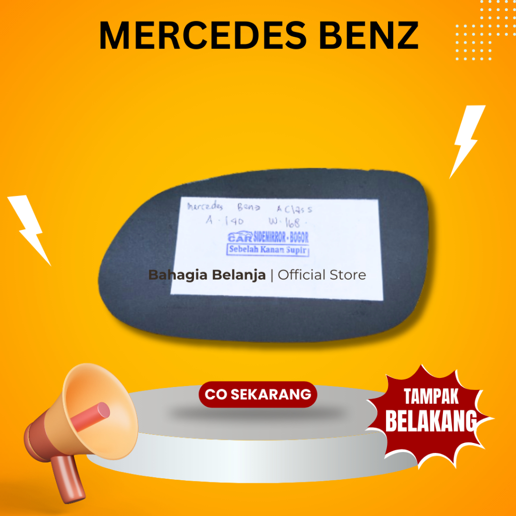 KACA SPION KANAN SISI SUPIR KIRI SISI PENUMPANG MOBIL MERCEDES BENZ MERCY W168 W208 ISI ULANG TANPA 