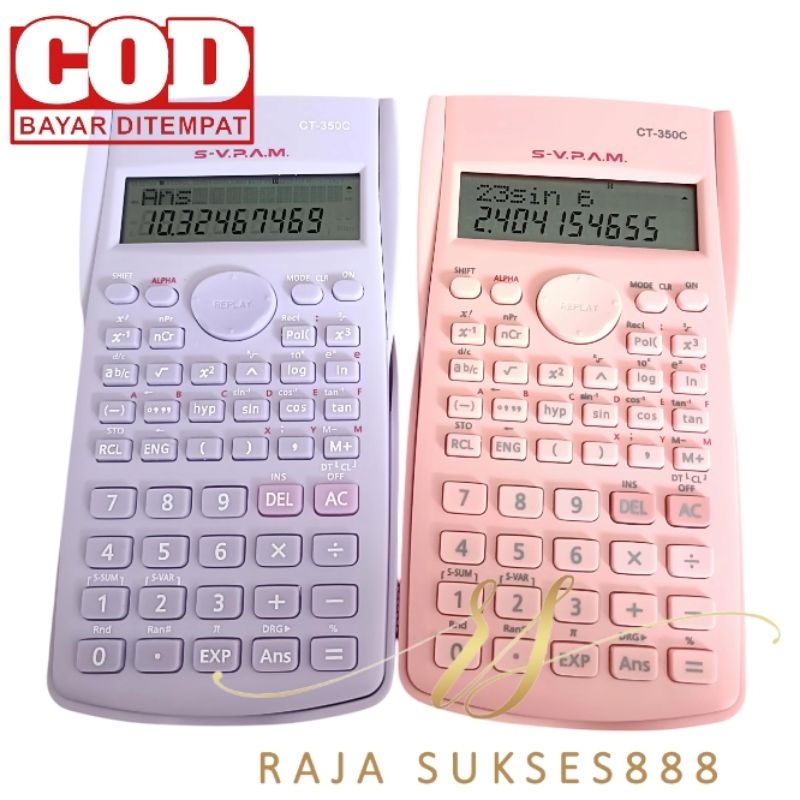 

Kalkulator Scientific CT-350C pink ungu pastel lilac Calculator anak sekolah trigonometri sin cos tan ct 350 c Warna Cantik Menarik CT