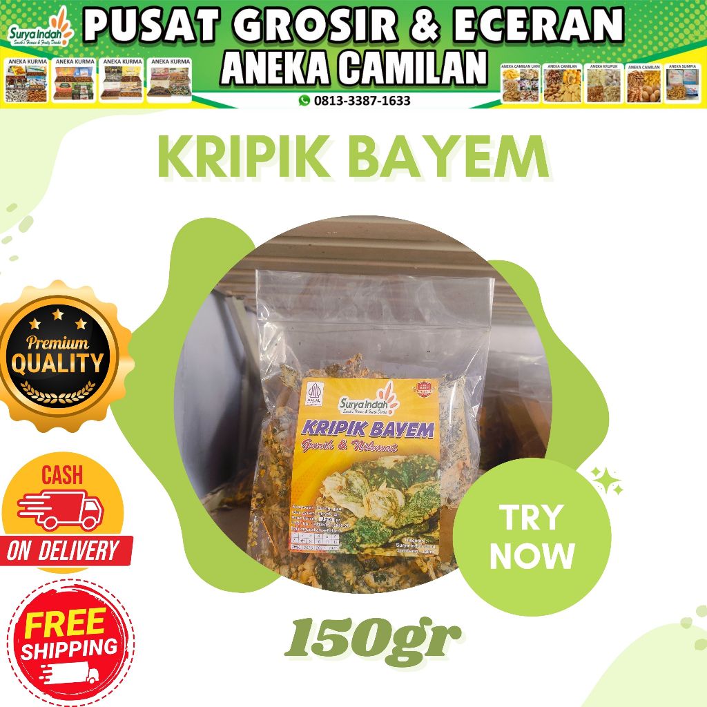 

Kripik Bayam packing 150gr oleh Surya Indah Jombang dijamin Renyah gurih dan enak