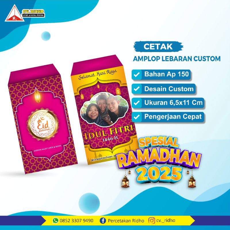 

AMPLOP LEBARAN COSTUM 6,5x11 CM ISI 12 PCS || BISA REQUEST FOTO DAN CUSTOM DESAIN