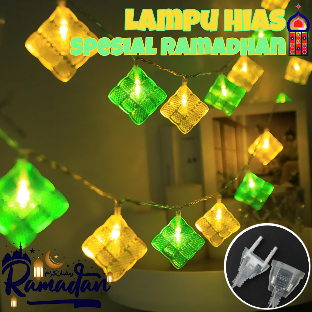 Lampu Tumblr Lampu Hias Idul Fitri Anggur 10 METER / Lampu Tumblr Bola Bintang Warna Rainbow 10 METE