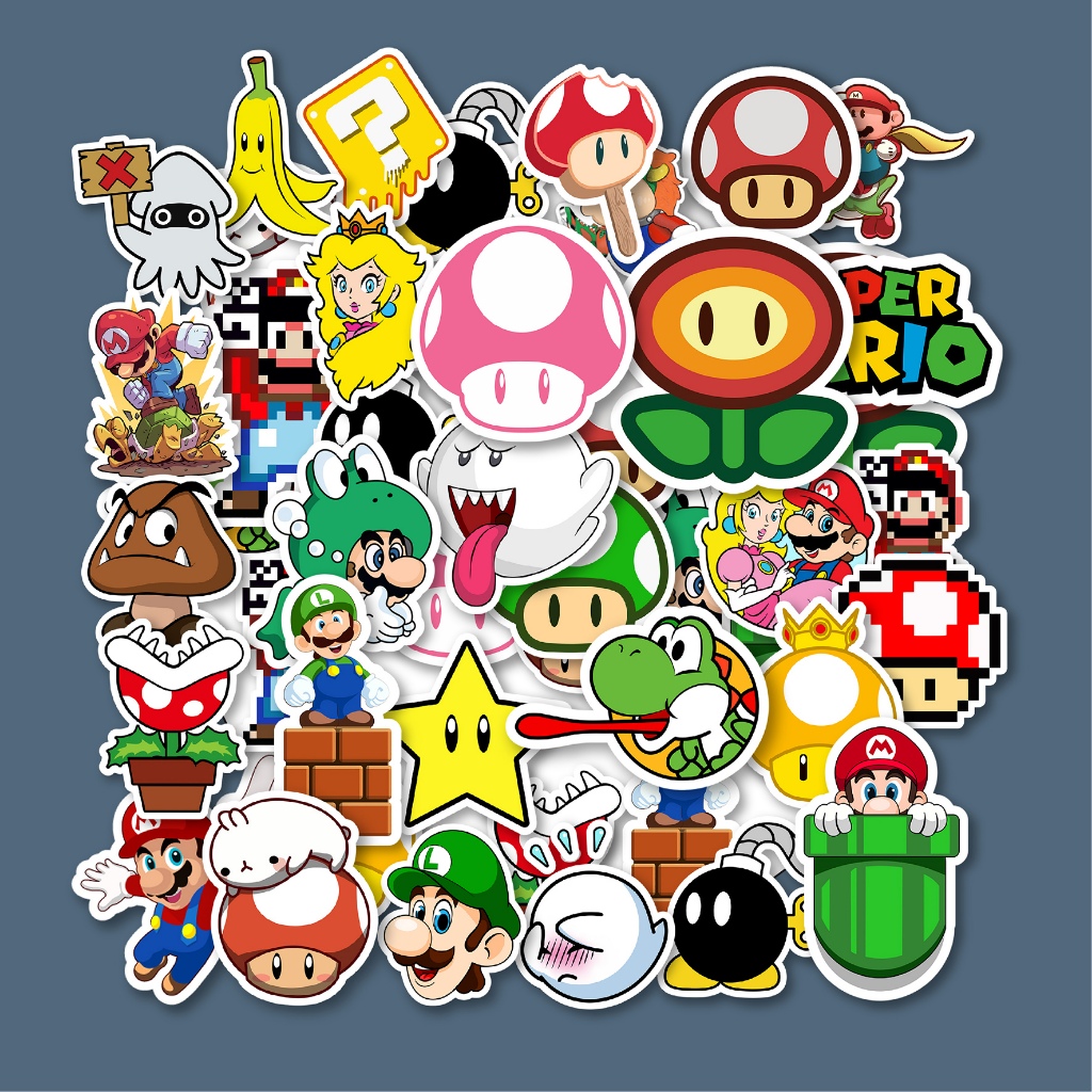 

STICKER PACK SUPER MARIO | TAHAN AIR | CUTTING | HELM LAPTOP KACA KOPER CASING HP