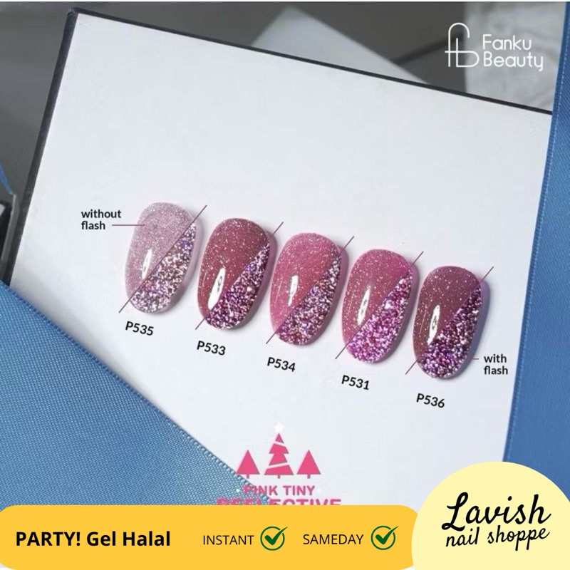 KUTEK PARTY GEL HALAL PINK TINY REFLECTIVE KUTEK GEL HALAL FLASH