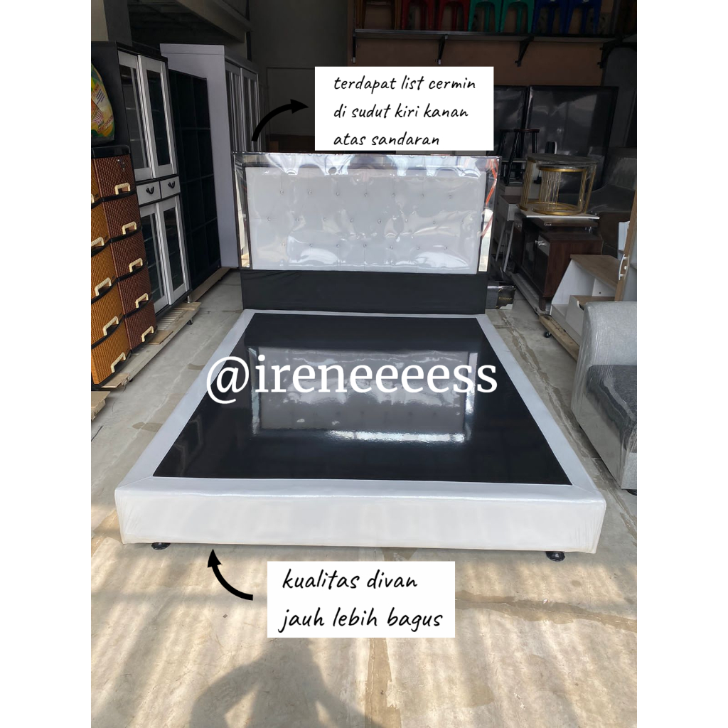 DIVAN SANDARAN SAJA / DIVAN BOX + SANDARAN UKURAN 160 X 200 / 180 X 200