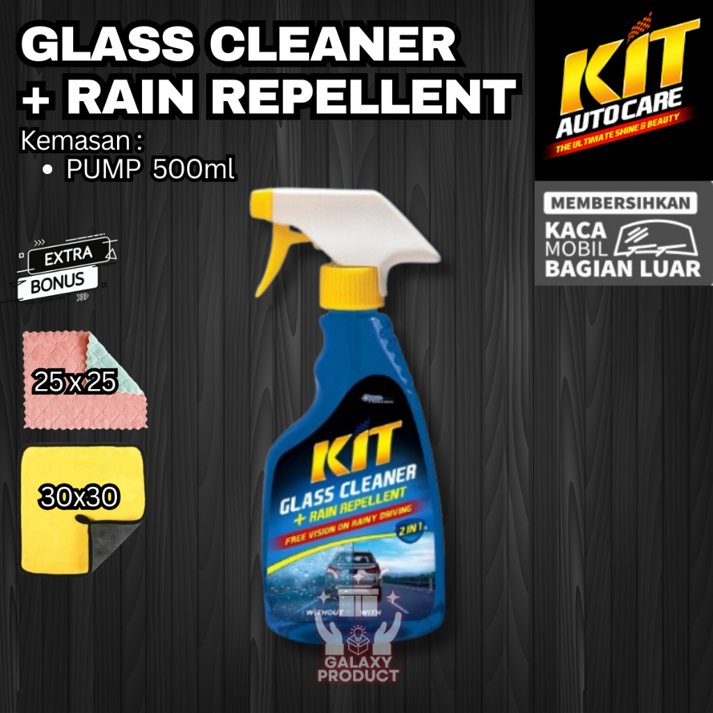 KIT Auto Glass Cleaner + Rain Repellent - Pembersih Kaca Mobil