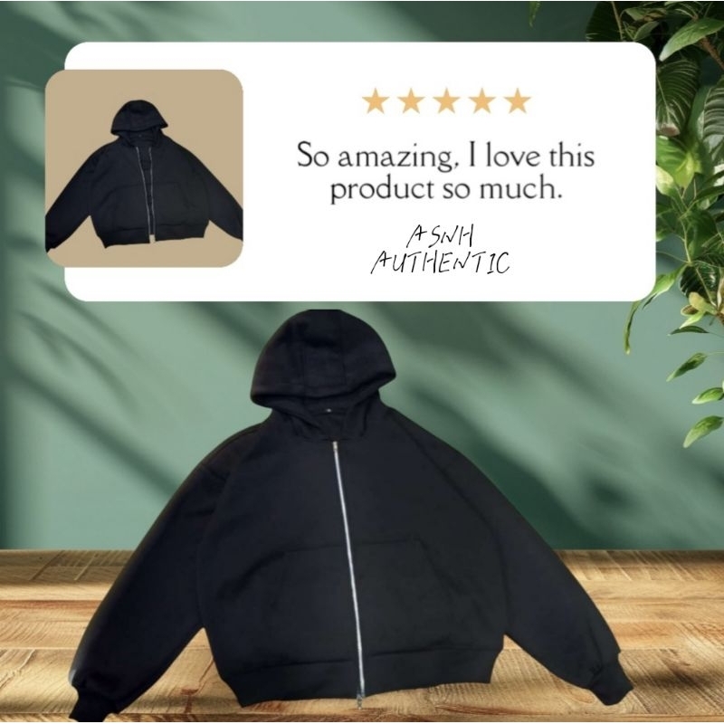 ASNH AUTHENTIC™ Jaket Hoodie Zipper BOXY (Crop) Original Khusus Polos Pria Premium // Hoodie Zipper 