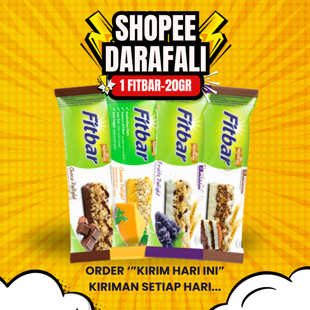 

Fitbar 1pcs 20GR Grosir Distributor Snack Cemilan Diet Rendah Kalori