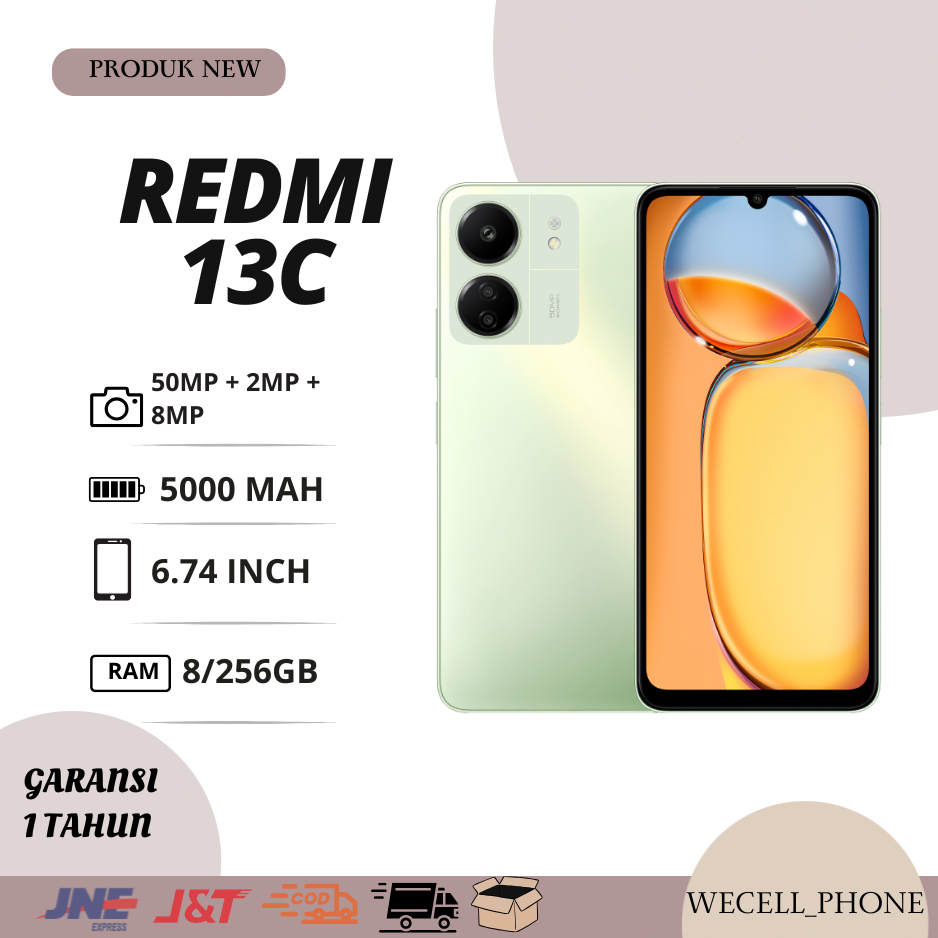 HP XIAOMI REDMI 13C 8/256GB FULLSET GARANSI 12BULAN