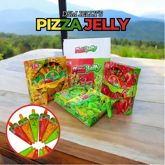 

Pizza Jelly Jajajan DSM Aneka Rasa Stroberi Apel Nanas Isi 3 PCS