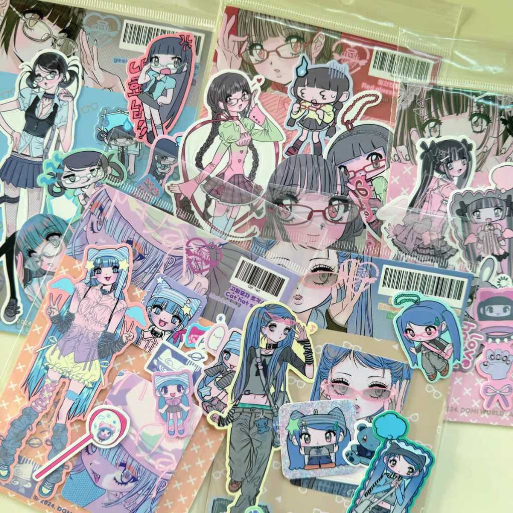 

[WindHeart] 1 pack sticker set Dommin's korean y2k girl style sticker pack sticker deco sticker journal 22516