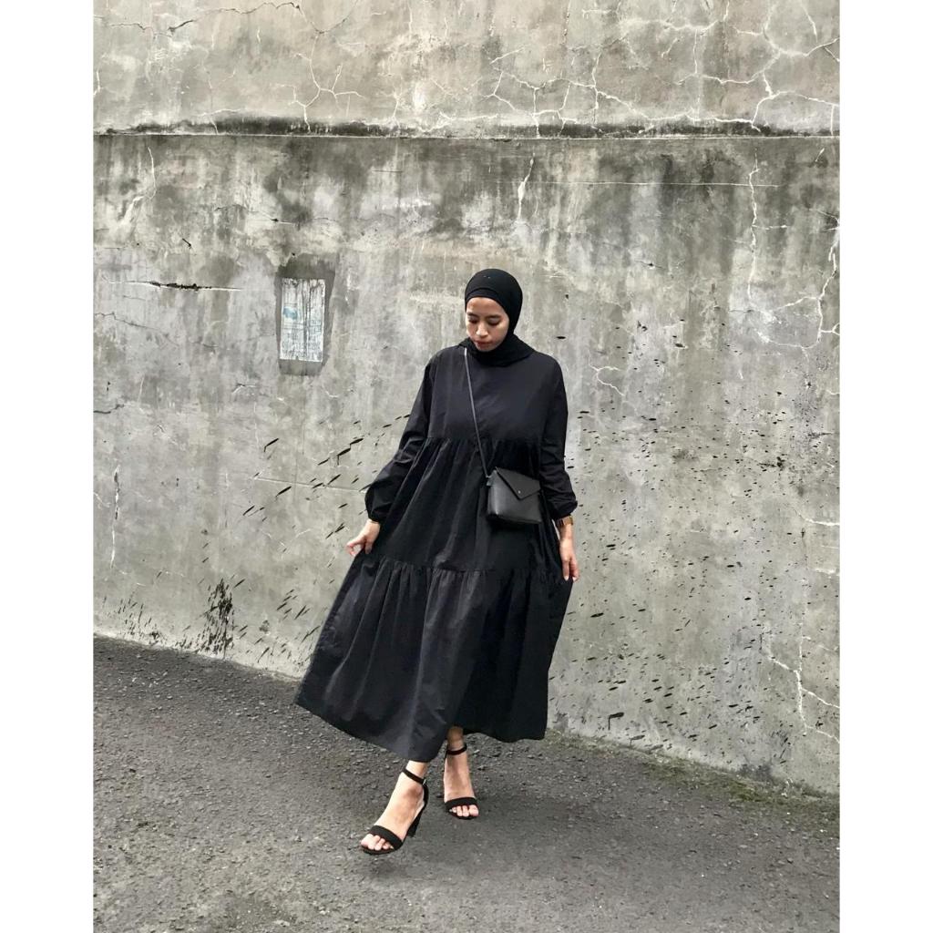 ARIANA MIDI DRESS dress perempuan dress hitam dress katun poplin dress santai dress payet dress prem