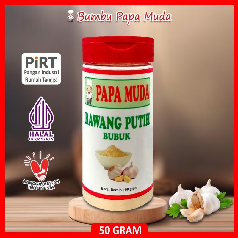 

Bumbu Papa Muda - Bawang Putih 50 gram - Kemasan Botol Tabur