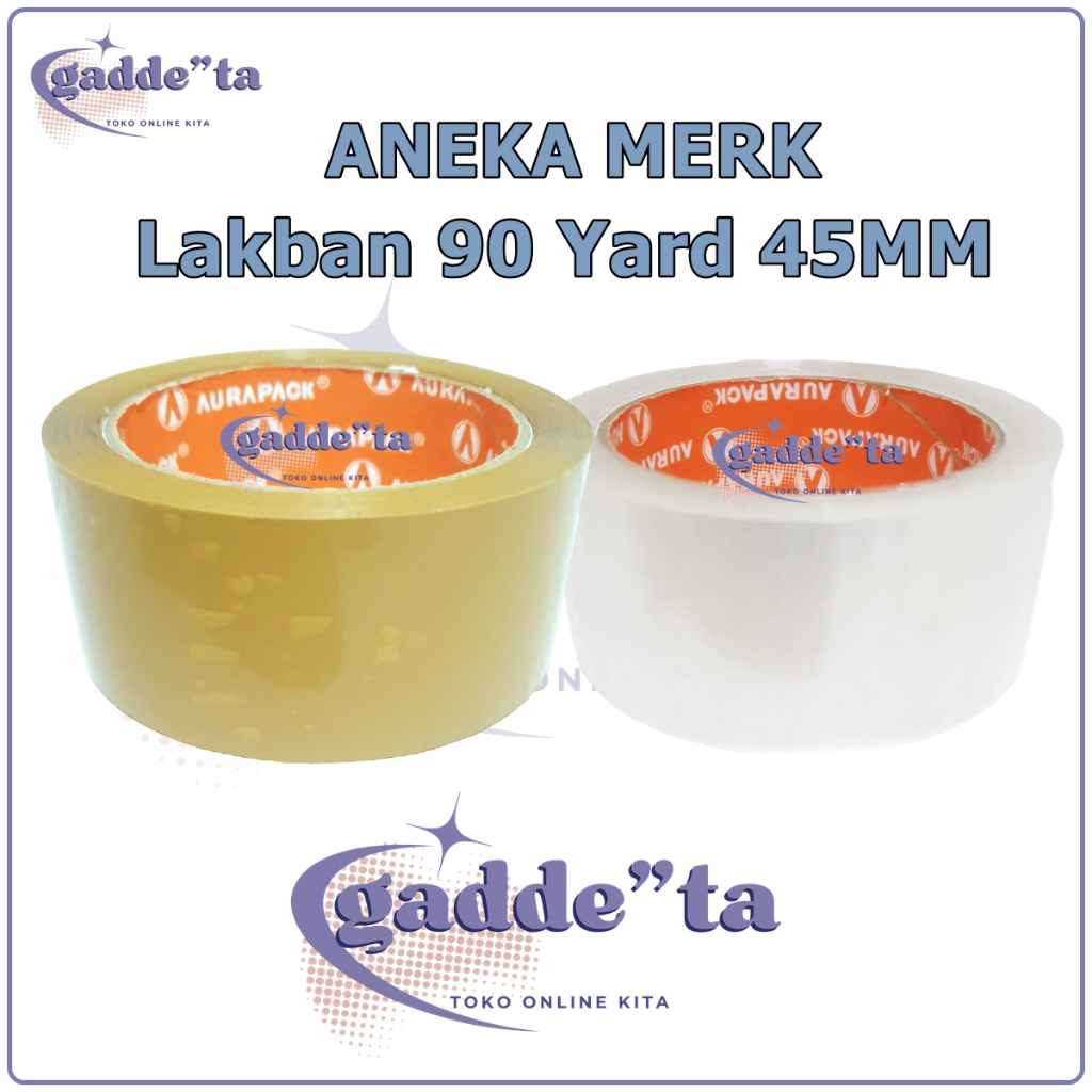 

[1 KARTON] Lakban 90 Yard 45mm Full/Tebal Bening/Coklat 45 x 90, 45 Omicron Aneka Merk
