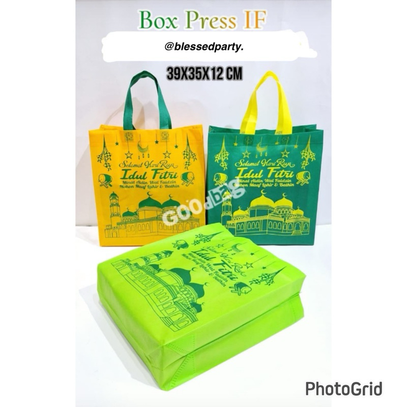 

12 pcs Box Press Paperbag Hampers Idul Fitri Lebaran Goodiebag Kantong Hari Raya