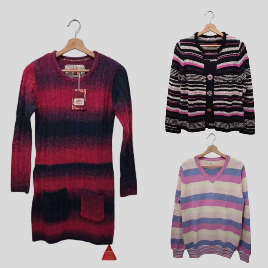 Stripe Knit Sweater | Sweater & Cardigan Rajutan Wanita Premium | Kualitas Export