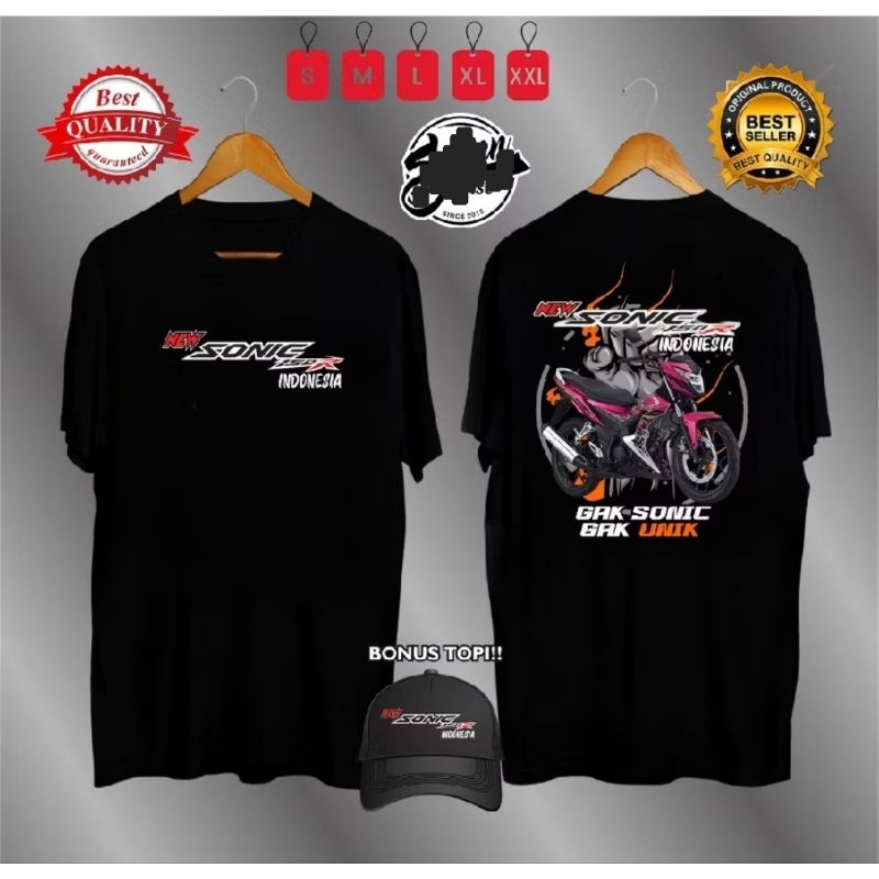 KAOS MOTOR SONIC BONUS TOPI GAK SONIC GAK ASIK
