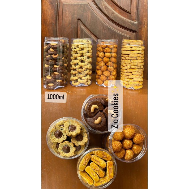 

kue kering dengan toples ukuran 1.000 ml kue kering lebaran home made Zio cookies