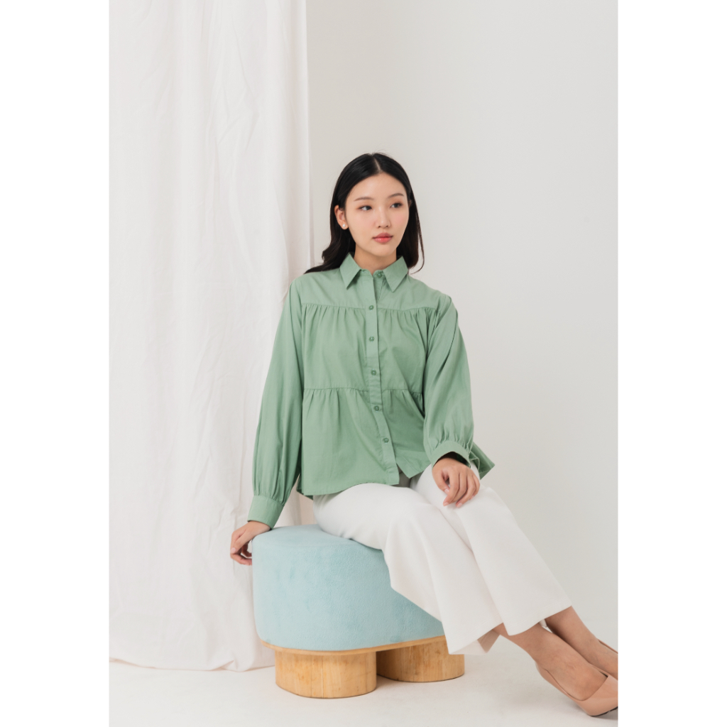 LOCALIER - AVY TOP  Kemeja Casual Oversize / ATASAN WANITA - KEMEJA KANTORAN - KEMEJA CASUAL - Hijab