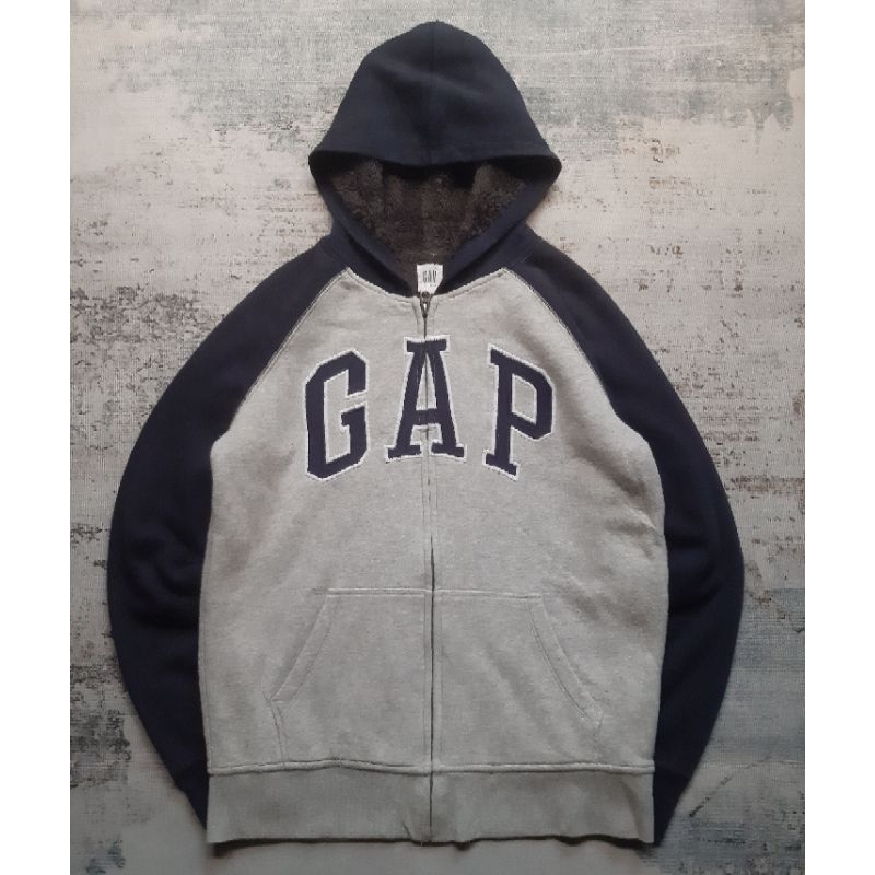 zip hoodie Gap sherpa dalam original
