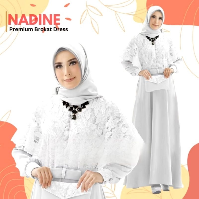 Gamis Wanita Nadine Dress Brokat Premium Fashionable