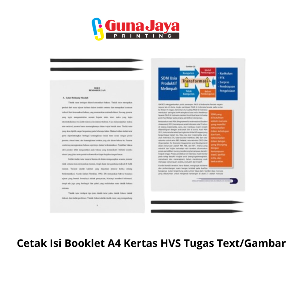 

Cetak Isi Booklet A4 Kertas HVS Tugas Text/Gambar