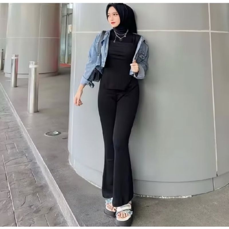 Flare Pants Celana Cutbray bahan cruba Cutbray polos Celana  Cutbray panjang Celana kantor