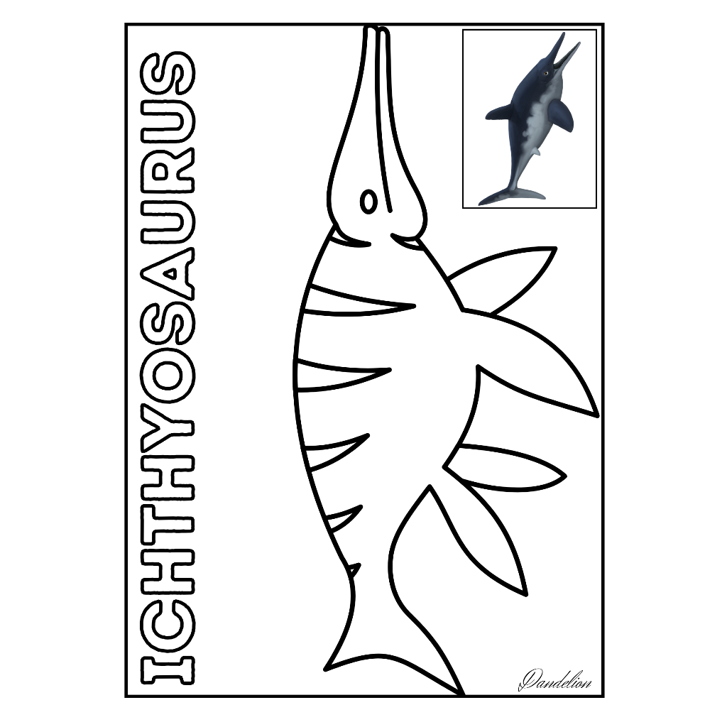 

Kertas Mewarnai Dinosaurus: Ichthyosaurus, Janenschia, Juravenator, Kotasaurus, Kentrosaurus