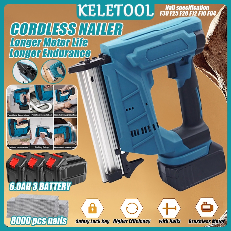 

F30 Paku Lurus Tanpa Kabel Pistol Tanpa Kabel Lithium-Ion Tacker Brad Mesin Paku Tembak Selesai Berat